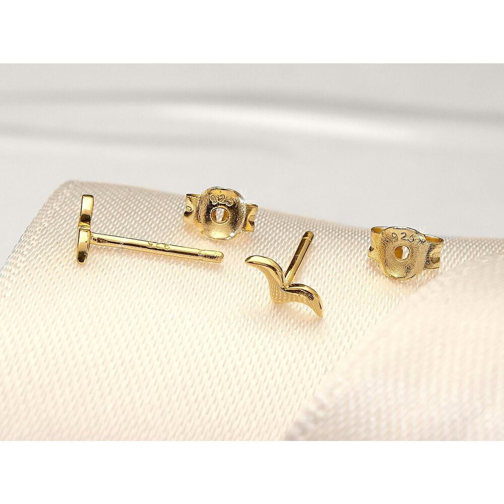 Tiny Tiny Bird Stud Earrings, Sterling Silver Rea… - image 4